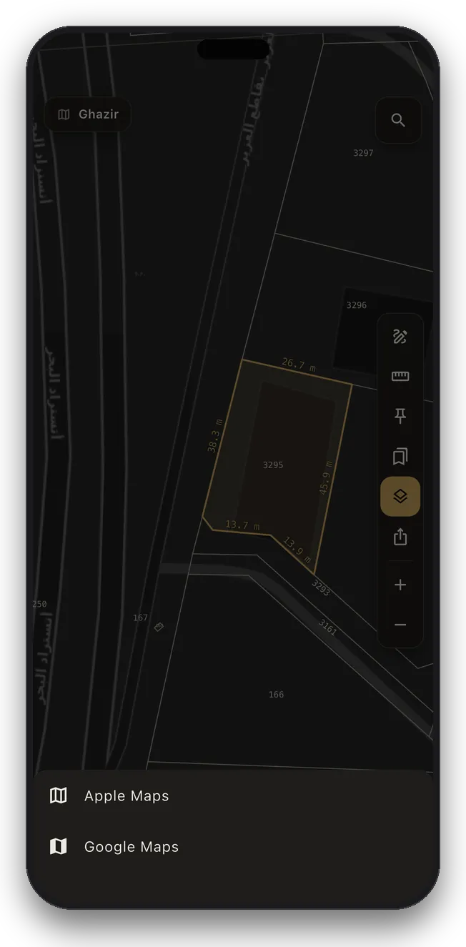 Directions to a lot handed to a maps app
